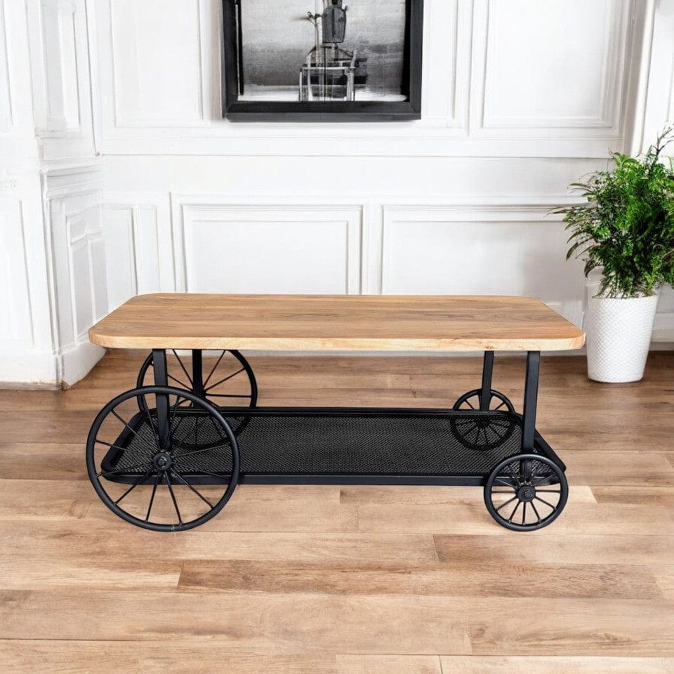 Longford Industrial Metal & Wood Coffee Table