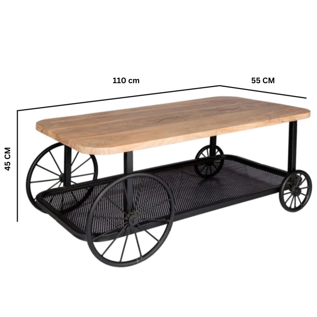 Longford Industrial Metal & Wood Coffee Table