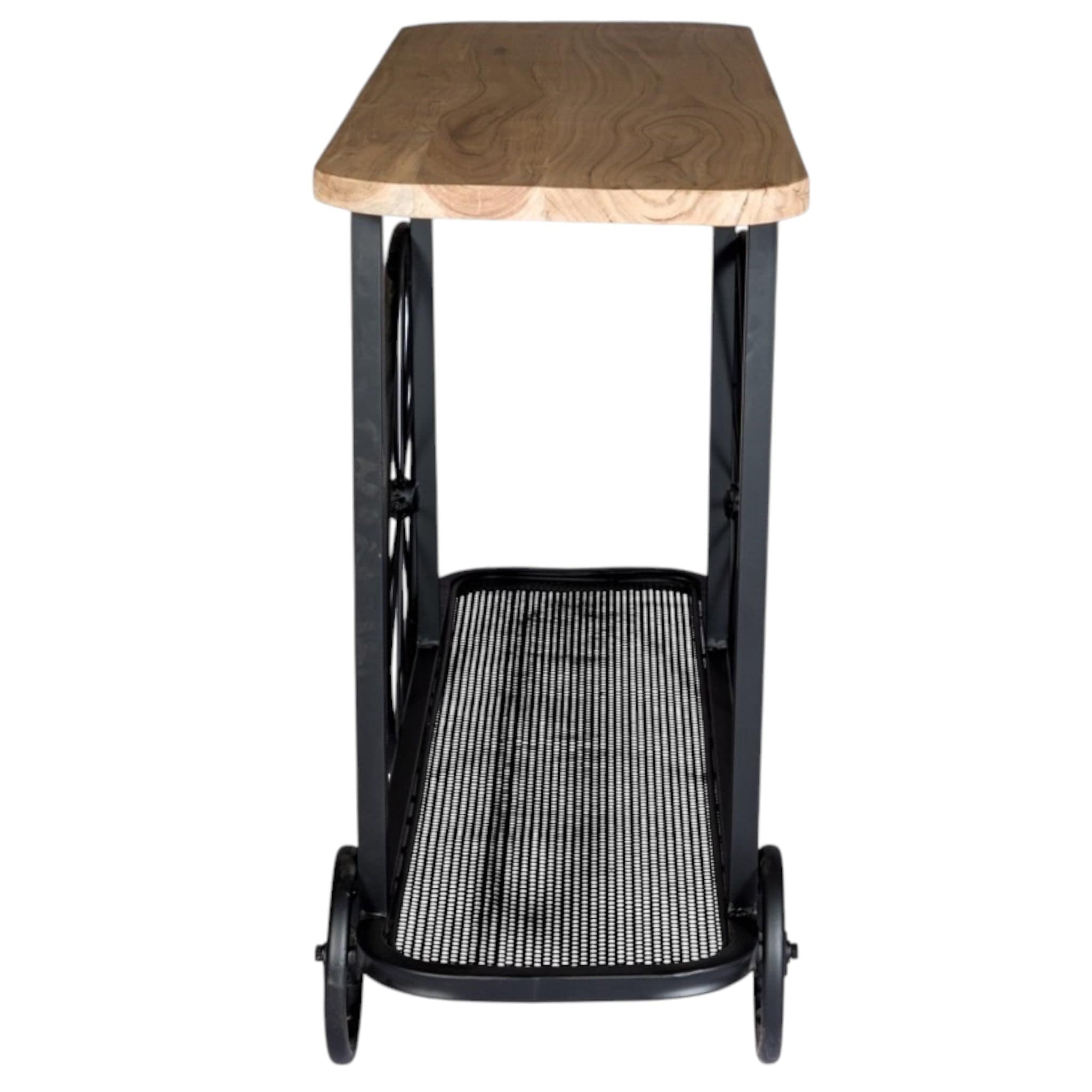 Longford Metal & Wood Wheel Console Table