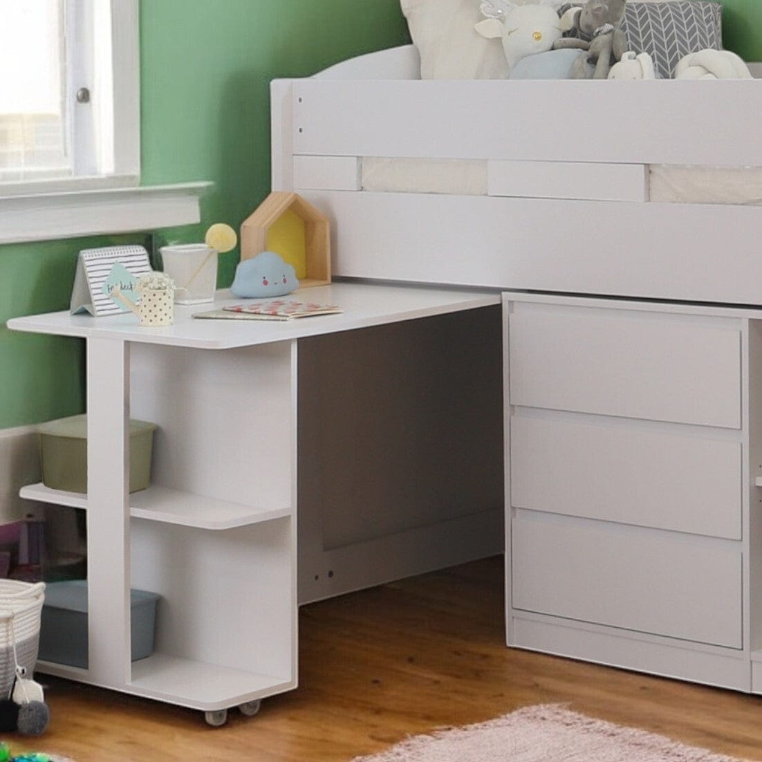 Lottie Mid Sleeper Cabin Bed with Desk & Storage