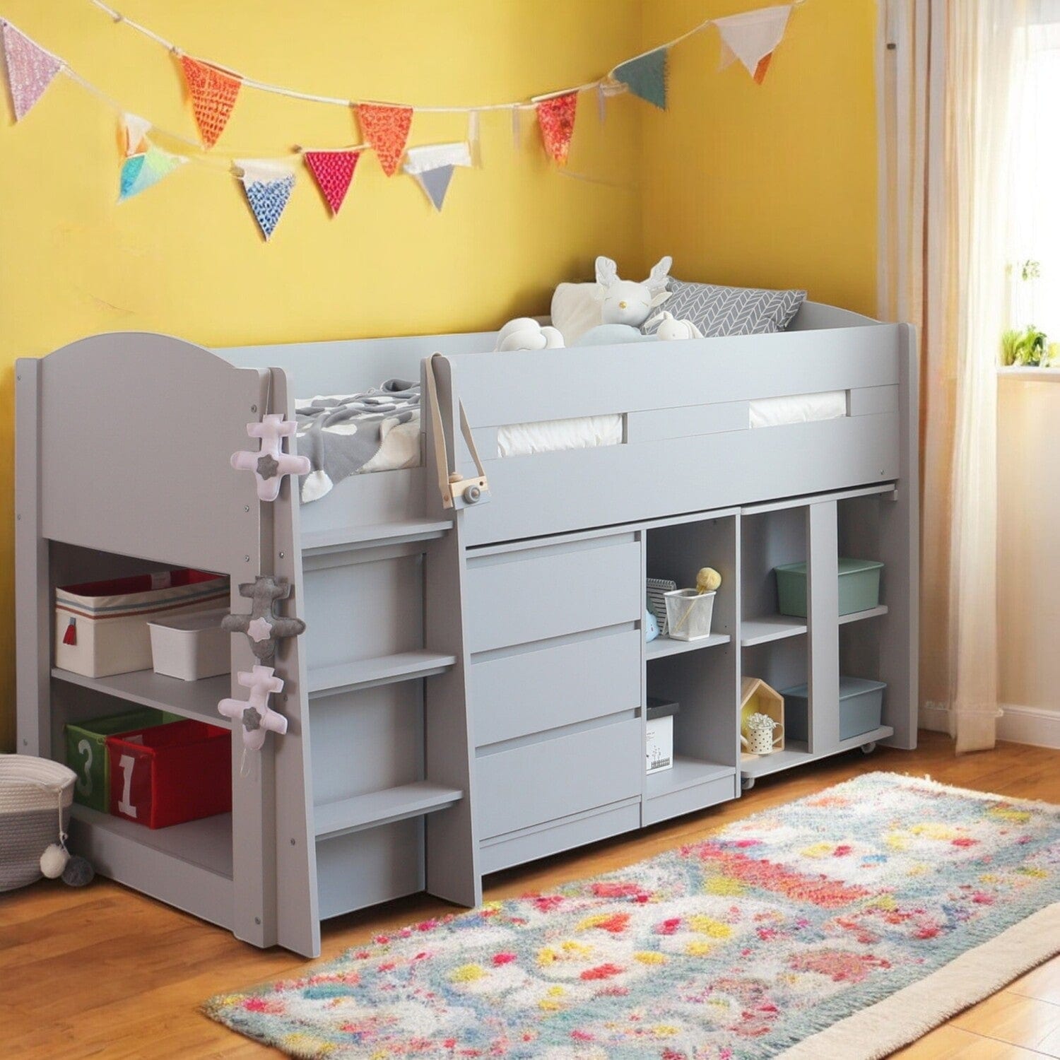 Lottie Mid Sleeper Cabin Bed with Desk & Storage