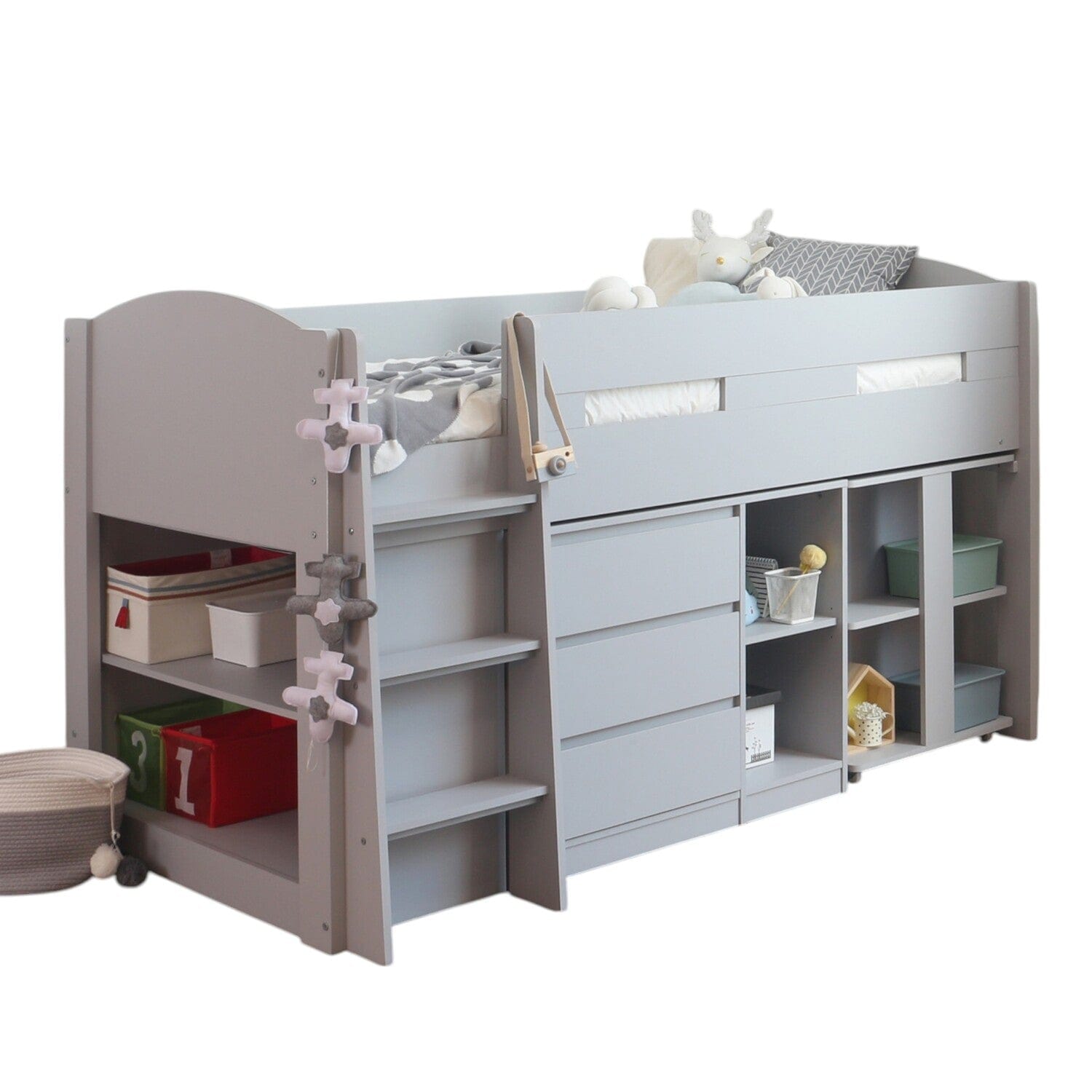 Lottie Mid Sleeper Cabin Bed with Desk & Storage