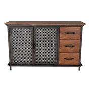 Meath Industrial Metal & Wood 2 Doors & 3 Drawer 125cm Sideboard