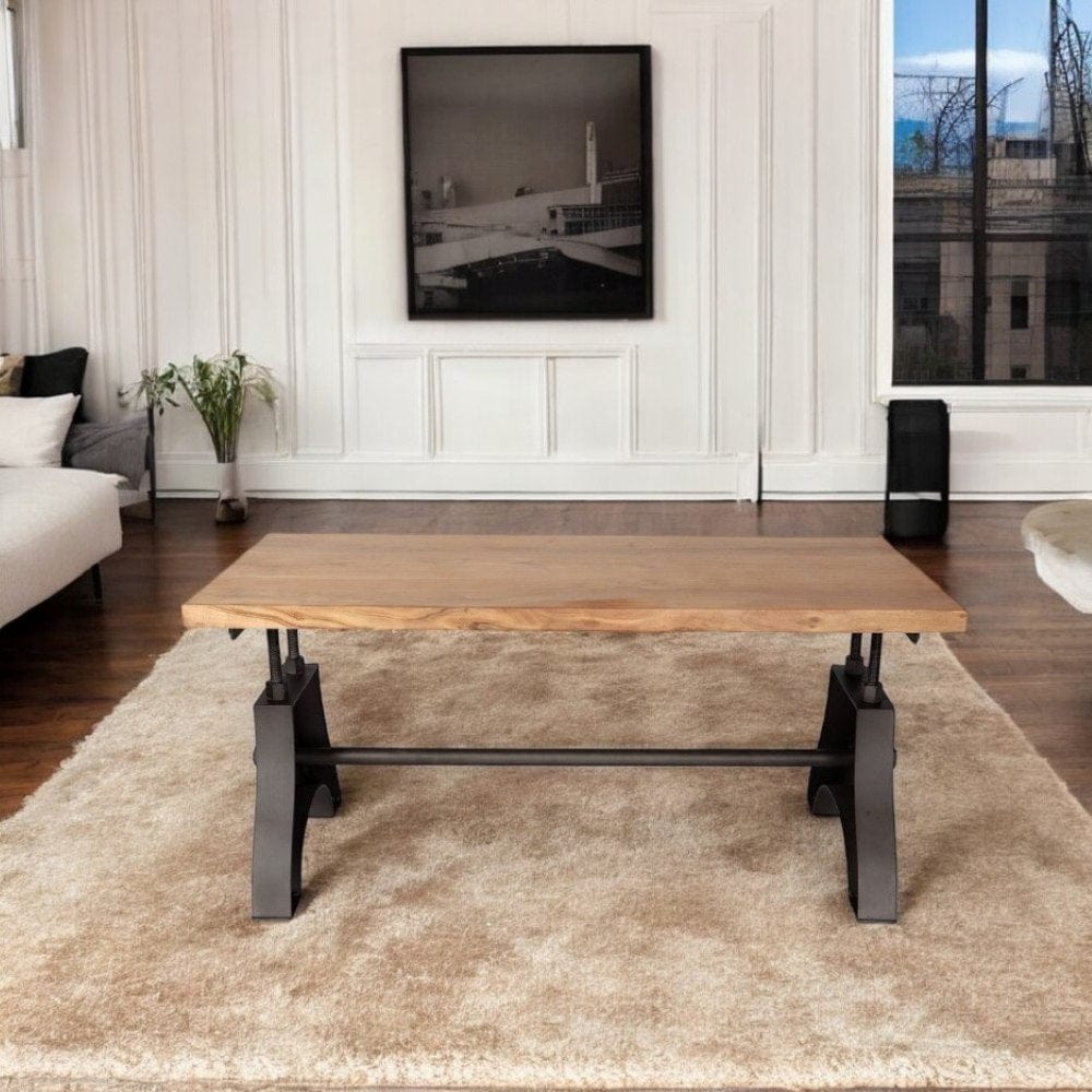 Meath Industrial Metal & Wood Coffee Table