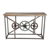 Meath Industrial Metal & Wood Console Table