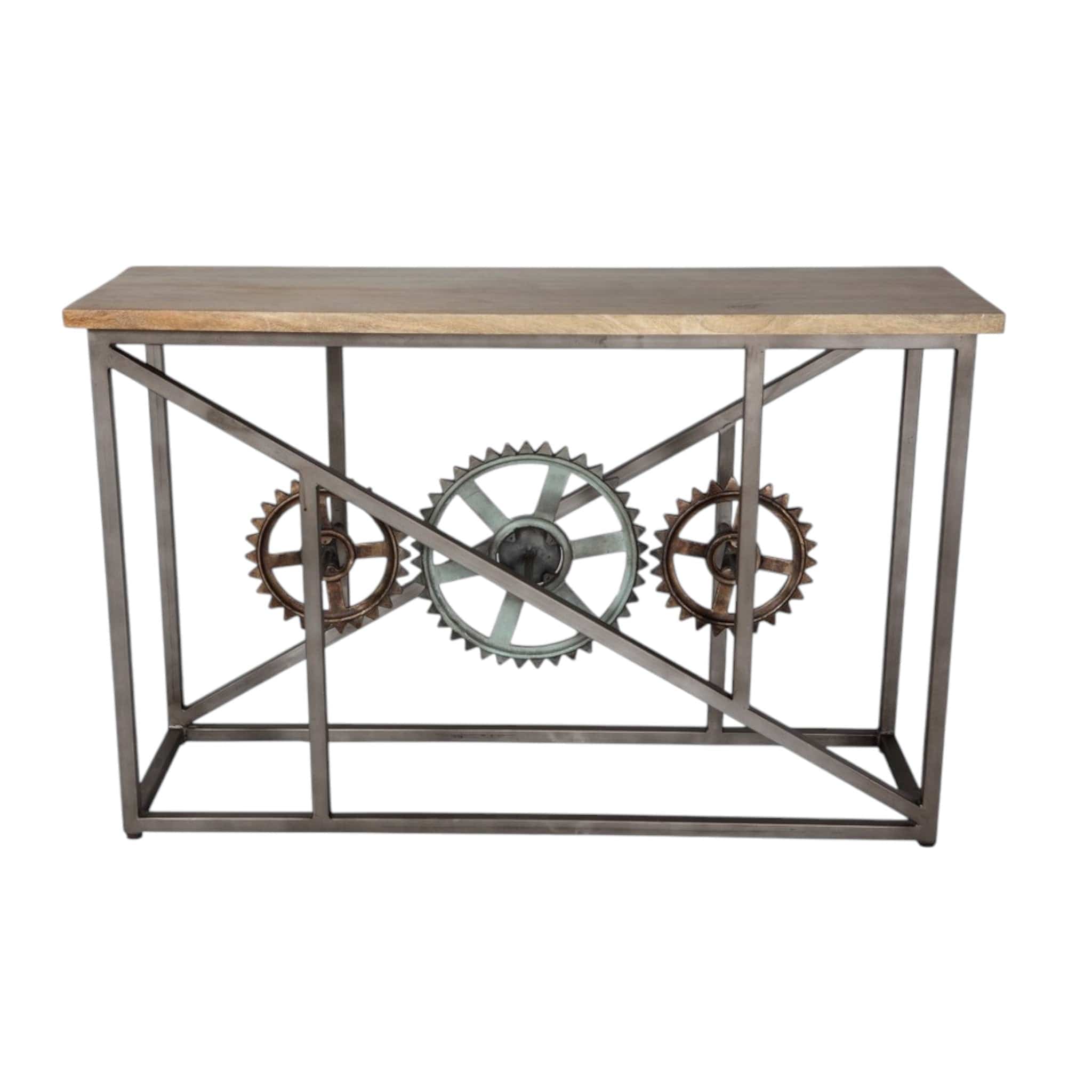 Meath Industrial Metal & Wood Console Table