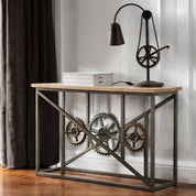 Meath Industrial Metal & Wood Console Table