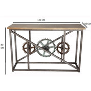 Meath Industrial Metal & Wood Console Table