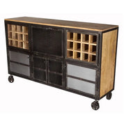 Meath Metal & Wood Display Bar Cabinet
