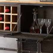 Meath Metal & Wood Display Bar Cabinet