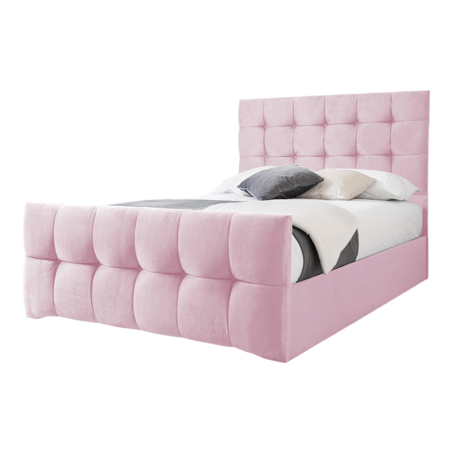 Narberth Cube Pattern Tufted Fabric Upholstered Bed Frame