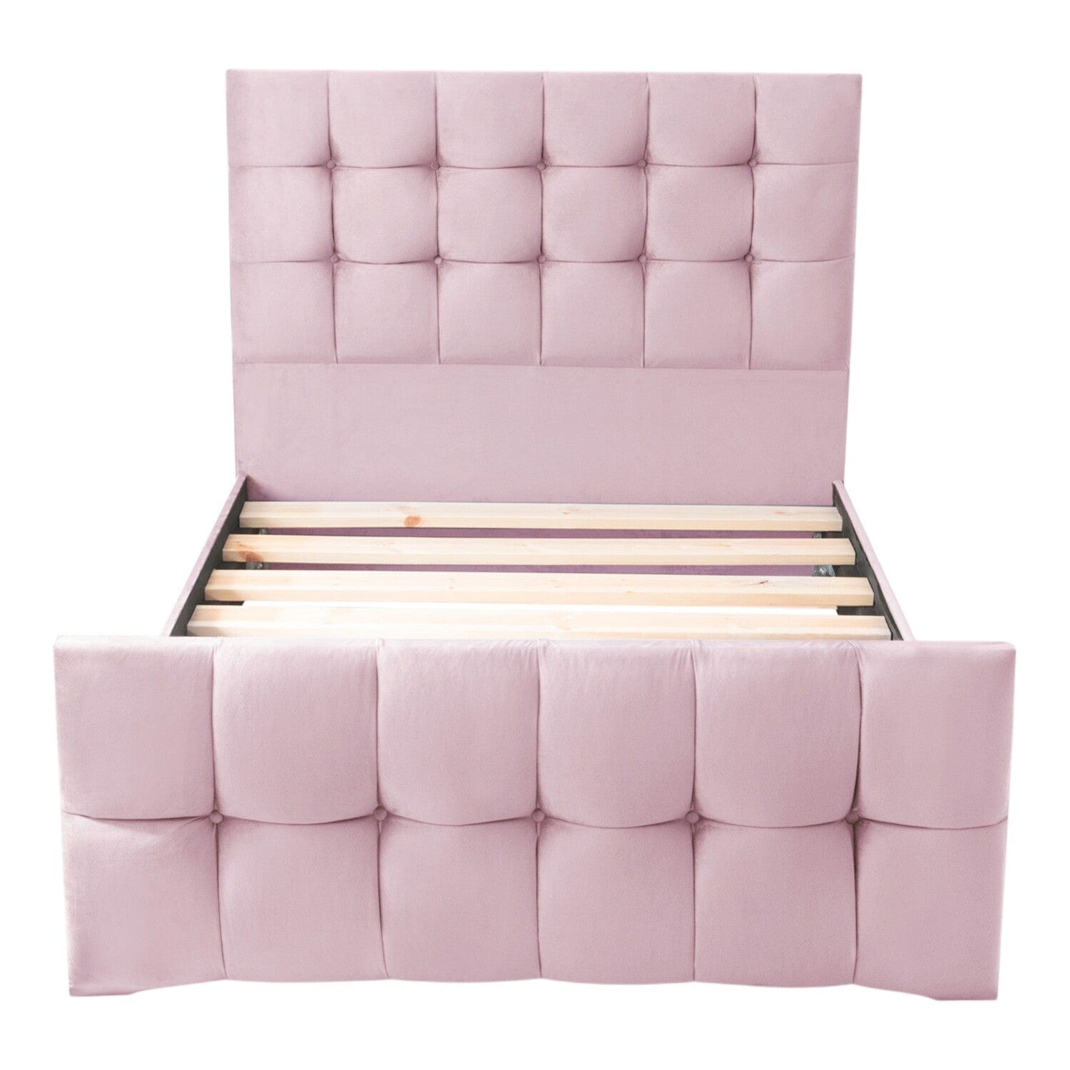 Narberth Cube Pattern Tufted Fabric Upholstered Bed Frame