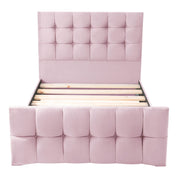 Narberth Cube Pattern Tufted Fabric Upholstered Bed Frame