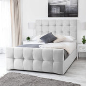 Narberth Cube Pattern Tufted Fabric Upholstered Bed Frame