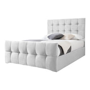 Narberth Cube Pattern Tufted Fabric Upholstered Bed Frame