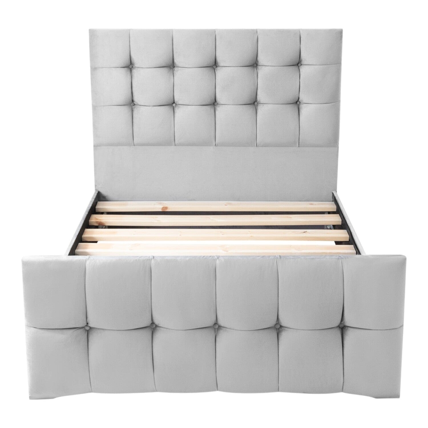 Narberth Cube Pattern Tufted Fabric Upholstered Bed Frame