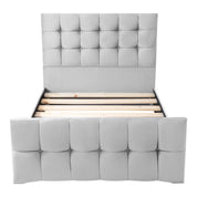 Narberth Cube Pattern Tufted Fabric Upholstered Bed Frame