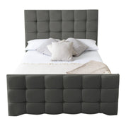 Narberth Cube Pattern Tufted Fabric Upholstered Bed Frame