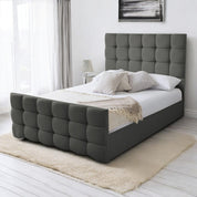 Narberth Cube Pattern Tufted Fabric Upholstered Bed Frame