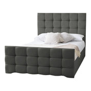 Narberth Cube Pattern Tufted Fabric Upholstered Bed Frame