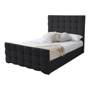Narberth Cube Pattern Tufted Fabric Upholstered Bed Frame