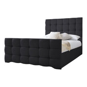 Narberth Cube Pattern Tufted Fabric Upholstered Bed Frame