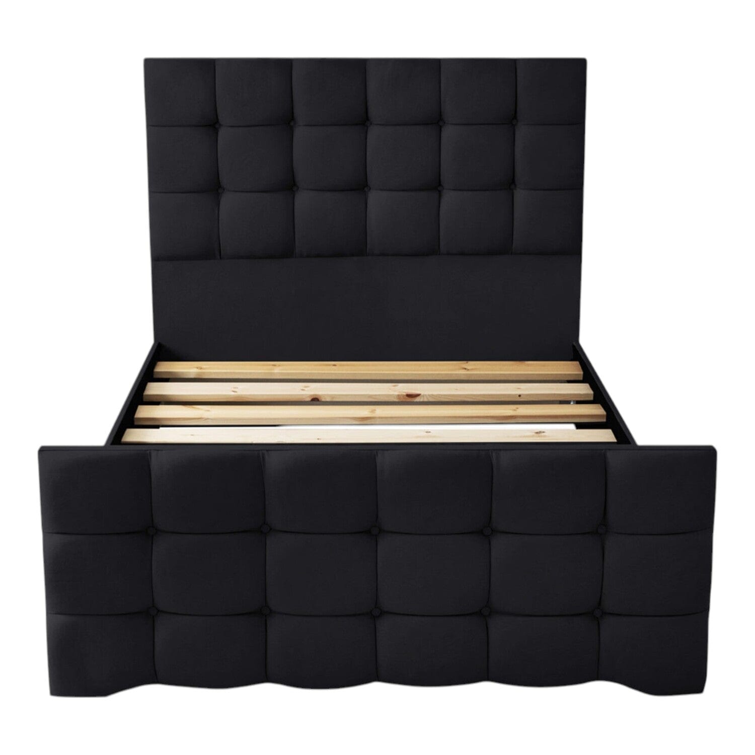 Narberth Cube Pattern Tufted Fabric Upholstered Bed Frame