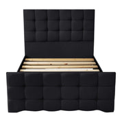 Narberth Cube Pattern Tufted Fabric Upholstered Bed Frame