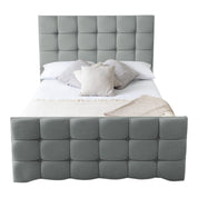 Narberth Cube Pattern Tufted Fabric Upholstered Bed Frame