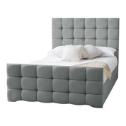 Narberth Cube Pattern Tufted Fabric Upholstered Bed Frame