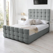 Narberth Cube Pattern Tufted Fabric Upholstered Bed Frame
