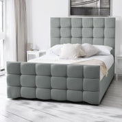 Narberth Cube Pattern Tufted Fabric Upholstered Bed Frame