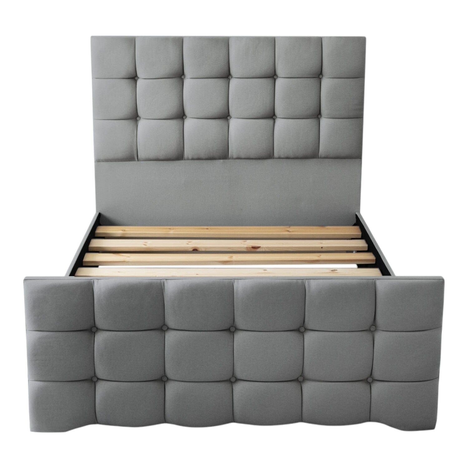 Narberth Cube Pattern Tufted Fabric Upholstered Bed Frame