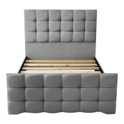 Narberth Cube Pattern Tufted Fabric Upholstered Bed Frame