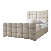 Narberth Cube Pattern Tufted Fabric Upholstered Bed Frame