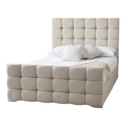 Narberth Cube Pattern Tufted Fabric Upholstered Bed Frame