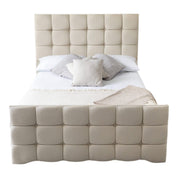 Narberth Cube Pattern Tufted Fabric Upholstered Bed Frame