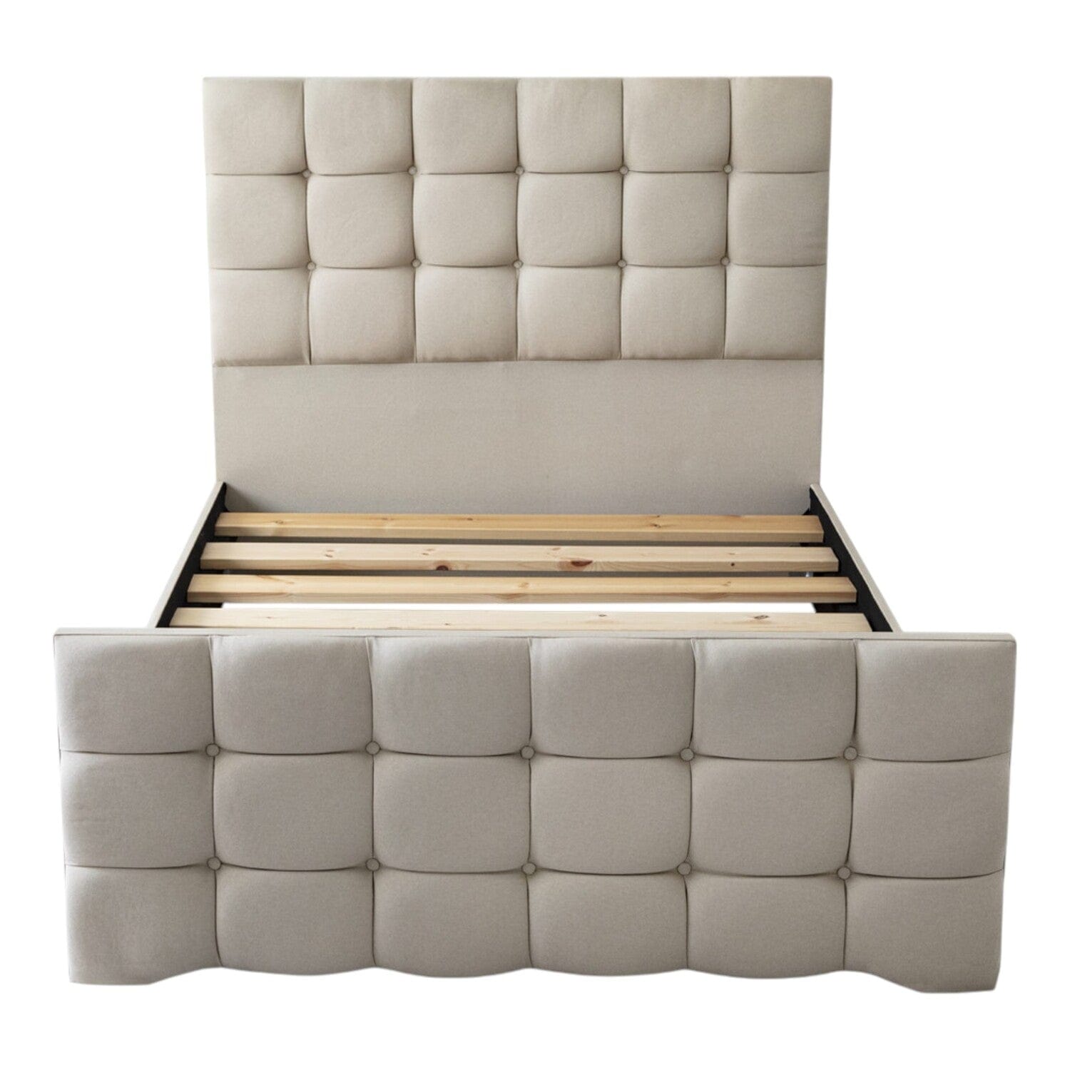 Narberth Cube Pattern Tufted Fabric Upholstered Bed Frame