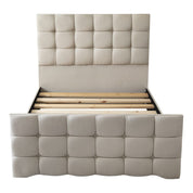 Narberth Cube Pattern Tufted Fabric Upholstered Bed Frame