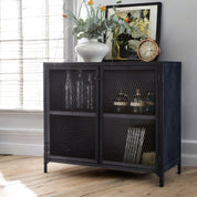 Navan Industrial Black Metal 2 Doors 90cm Sideboard