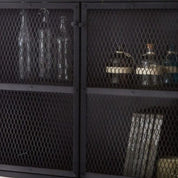 Navan Industrial Black Metal 2 Doors 90cm Sideboard
