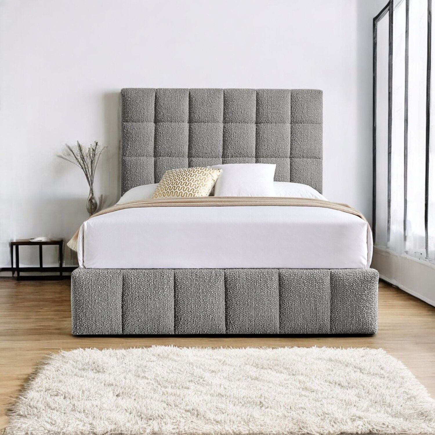 Neston Boucle Fabric Ottoman Storage Bed