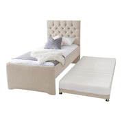Newgale Tufted Fabric Upholstered Single Guest Bed With Trundle