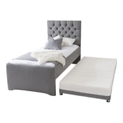 Newgale Tufted Fabric Upholstered Single Guest Bed With Trundle