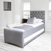 Newgale Tufted Fabric Upholstered Single Guest Bed With Trundle
