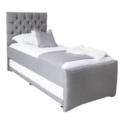 Newgale Tufted Fabric Upholstered Single Guest Bed With Trundle