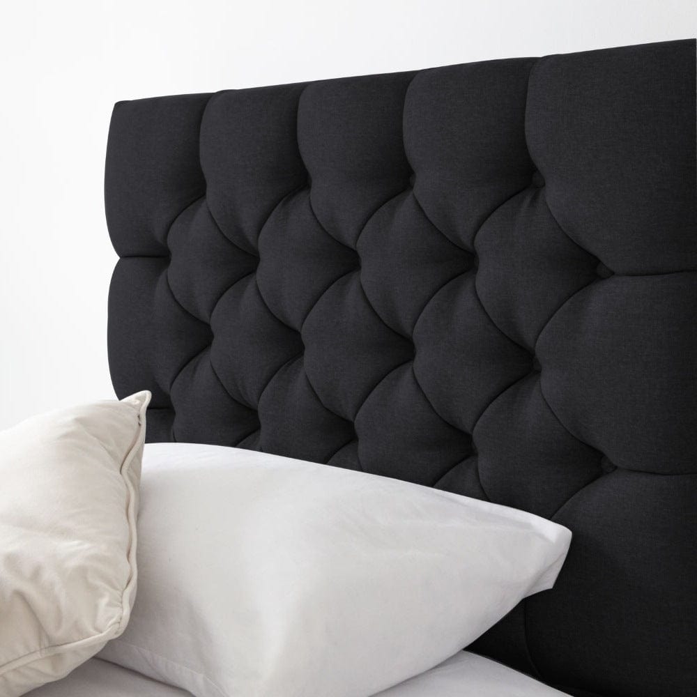 Newgale Tufted Fabric Upholstered Single Guest Bed With Trundle