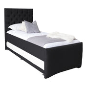 Newgale Tufted Fabric Upholstered Single Guest Bed With Trundle