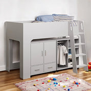 Grey Noah Mid Sleeper Cabin Bed With Storage