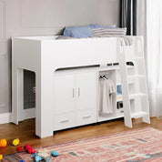 White Noah Mid Sleeper Cabin Bed With Storage